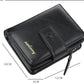 Portefeuille homme business en cuir PU avec double fermeture zippée