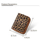Portefeuille femme compact léopard en cuir PU avec double zip et grande capacité