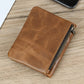 Portefeuille homme cuir véritable vintage RFID avec zip et porte-cartes compact