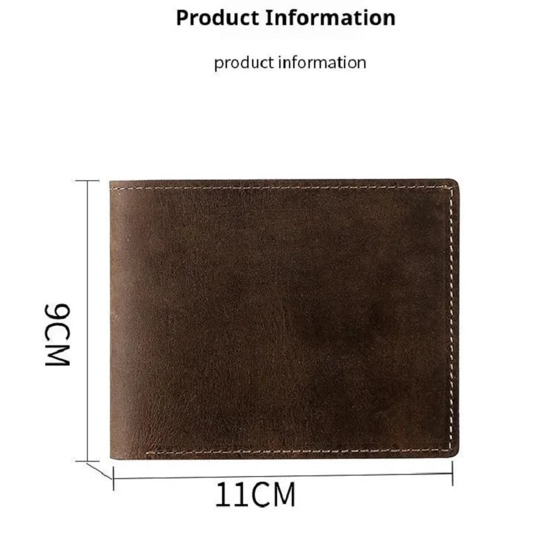Portefeuille homme cuir crazy horse bifold ultra slim RFID compact vintage