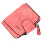 Portefeuille court femme  en cuir abrasif avec porte-monnaie