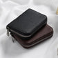 Porte-cartes zippé compact en simili cuir avec compartiments accordéon unisexe