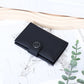 Porte-cartes ultra-fin en cuir véritable avec fermeture pression pour femme et homme