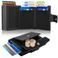 Porte-carte luxe en cuir et fibre de carbone avec protection RFID