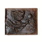 Portefeuille homme cuir véritable vintage motif tigre 3D bifold compact élégant