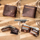 Portefeuille homme cuir véritable crazy horse RFID avec zip et bouton pression