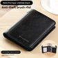 Portefeuille homme cuir véritable trifold RFID compact avec porte-cartes et billets