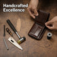 Portefeuille homme cuir véritable vachette trifold compact luxe avec RFID intégré