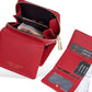 Portefeuille femme compact en cuir PU avec double compartiment