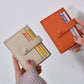 Porte-cartes ultra-fin en cuir pu avec languette à bouton pression pour homme et femme