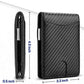 Portefeuille slim en fibre carbone RFID unisexe avec porte-cartes et compartiments