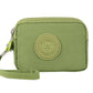 Porte-monnaie compact en nylon imperméable avec porte-cartes zippé pour femme