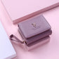 Petit portefeuille femme compact en cuir pu avec porte-cartes