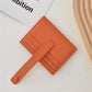Porte-cartes ultra-fin en cuir pu avec languette à bouton pression pour homme et femme