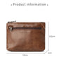 Porte-monnaie vintage en cuir PU avec double fermeture éclair et porte-cartes - Unisexe