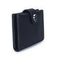 Porte-cartes ultra-fin en cuir véritable avec fermeture pression pour femme et homme
