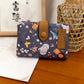 Portefeuille compact en toile imprimée porte-monnaie pliable mixte motif chat