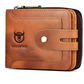 Portefeuille homme cuir véritable RFID multifonction zip et rabat compact