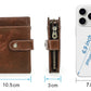 Portefeuille homme en cuir véritable pleine fleur avec porte-monnaie zippé