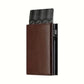 Portefeuille homme compact en PU avec porte-cartes automatique RFID et zip