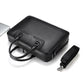 Mallette business  en cuir véritable pour homme - noir chic