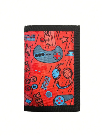 Portefeuille enfant en toile polyester RFID pour garçon avec fermeture scratch