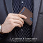 Portefeuille homme slim en cuir microfibre avec clip billets et protection RFID