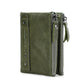 Portefeuille homme en cuir véritable avec double zip et porte-cartes sécurisé compact