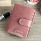 Portefeuille femme en cuir véritable avec protection RFID et porte-monnaie
