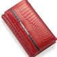 Portefeuille femme en cuir véritable avec protection zippée