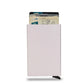 Porte-cartes RFID aluminium slim avec système pop-up portefeuille minimaliste sécurisé