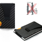 Porte-cartes RFID en fibre carbone et aluminium slim avec clip billets compact