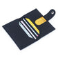Porte-cartes ultra-fin en cuir véritable avec fermeture pression pour femme et homme