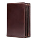 Portefeuille en cuir RFID pour homme – Portefeuille en cuir véritable de vachette, design vintage, format pliable horizontal