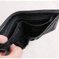 Portefeuille homme cuir véritable compact noir avec porte-cartes et compartiments