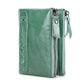 Portefeuille homme en cuir véritable avec double zip et porte-cartes sécurisé compact