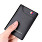 Porte-cartes vertical en cuir véritable ultra fin avec rangements pour cartes et identité