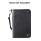 Portefeuille homme cuir véritable long zippé vintage grande capacité avec dragonne