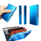 Porte-cartes RFID aluminium compact unisexe avec fermeture clip et design rigide sécurisé