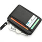 Porte-cartes zippé en cuir PU compact ultra fin avec compartiment monnaie
