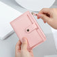 Portefeuille femme compact cuir PU avec zip et bouton pression porte-cartes multifonction