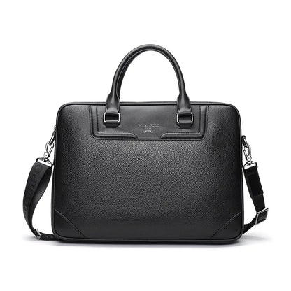 Mallette business  en cuir véritable pour homme - noir chic