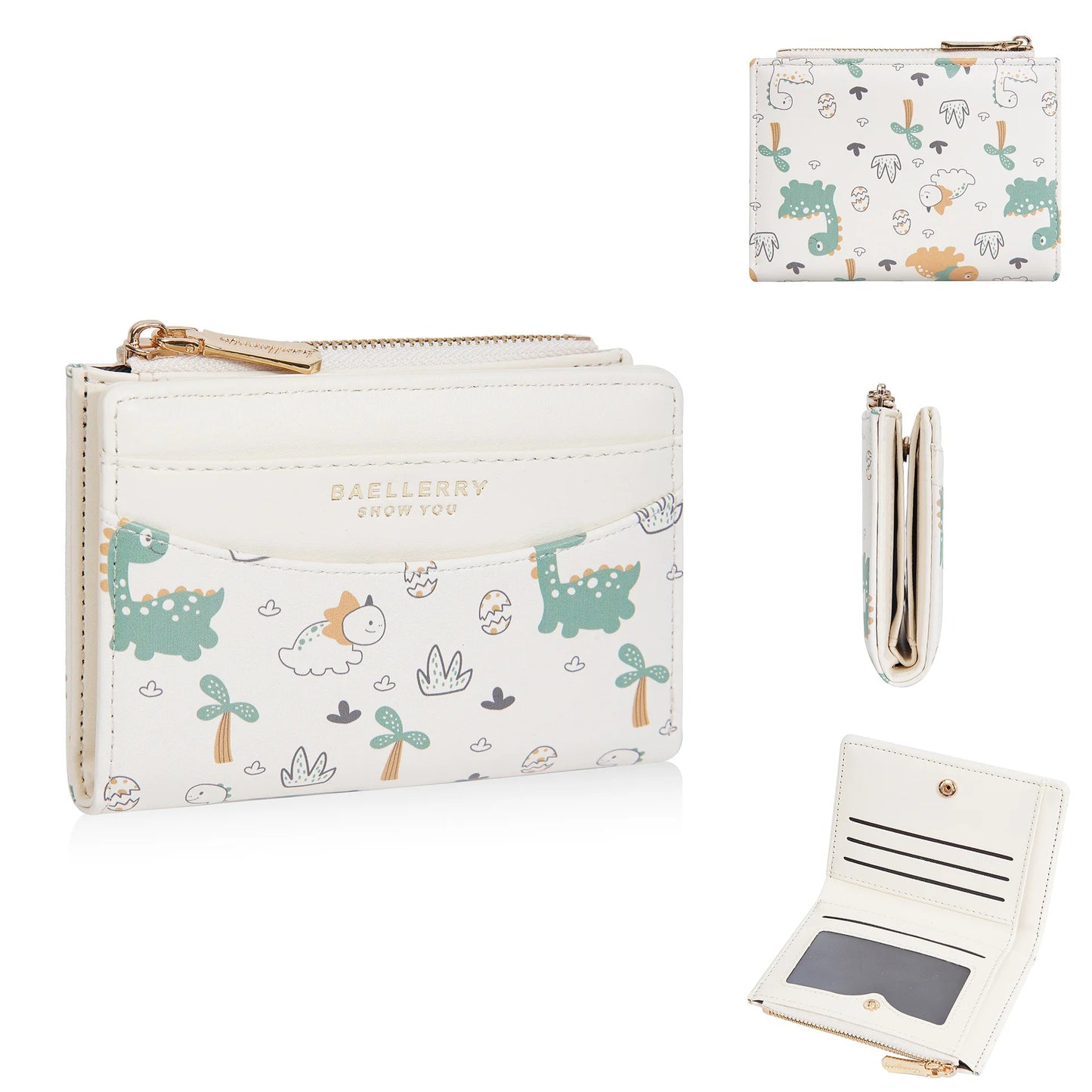 Portefeuille pour fille en cuir PU avec motifs cartoon et porte-monnaie