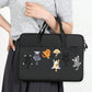 Sacoche ordinateur portable avec motif chats et bandoulière ajustable en polyester