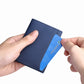 Porte-cartes vertical en cuir véritable ultra fin avec rangements pour cartes et identité