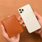 Porte-carte ultra-mince en cuir pu avec bouton pression pour femme et homme
