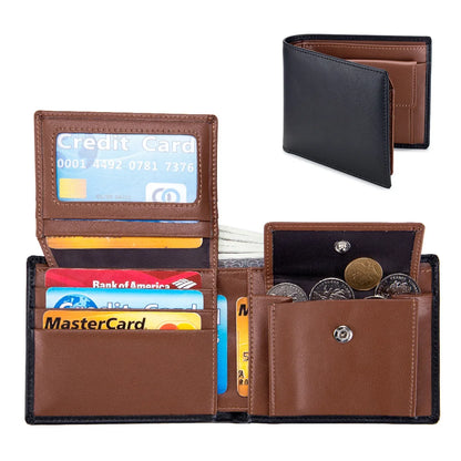Portefeuille homme en cuir de vachette véritable avec blocage RFID