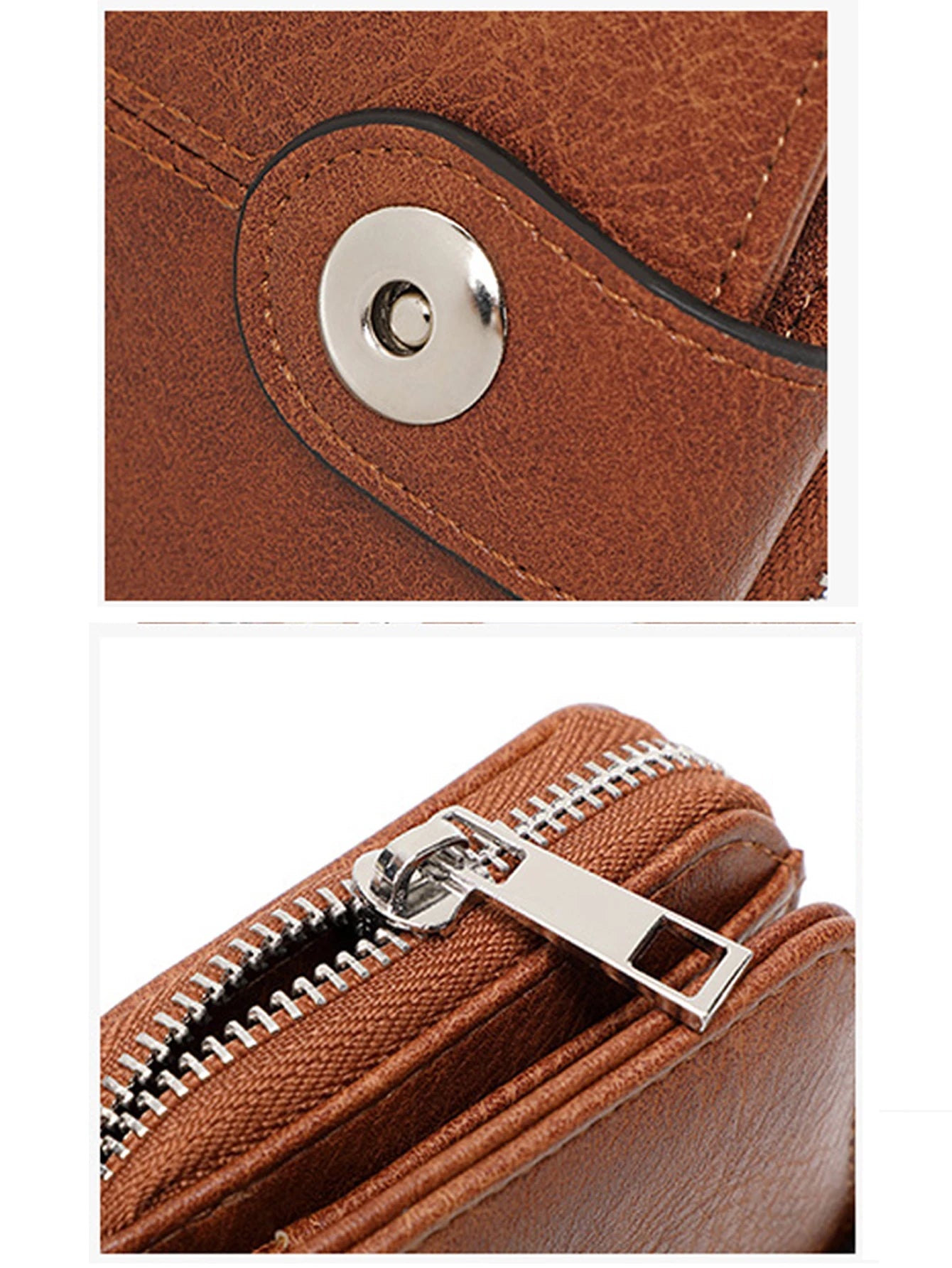Portefeuille vintage pour femme en cuir PU avec protection RFID