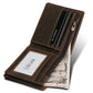 Portefeuille homme en cuir véritable vintage RFID compact avec porte-cartes et billets