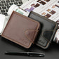 Portefeuille homme compact en PU RFID avec 12+ emplacements cartes et fermeture bouton